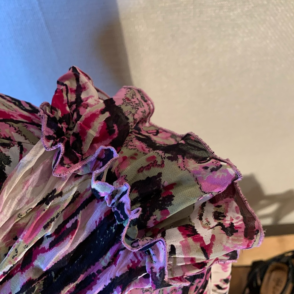 Le Caviar Ruffled Button Down Blouse - image 5